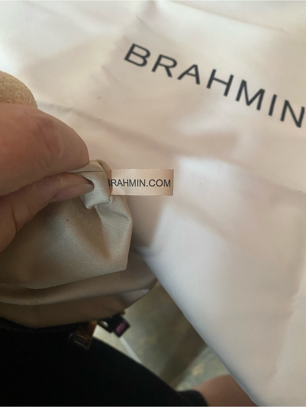 Brahmin Iridescent Embossed Leather Shoulder Bag in Green Blue Purple - Picture 7 of 10